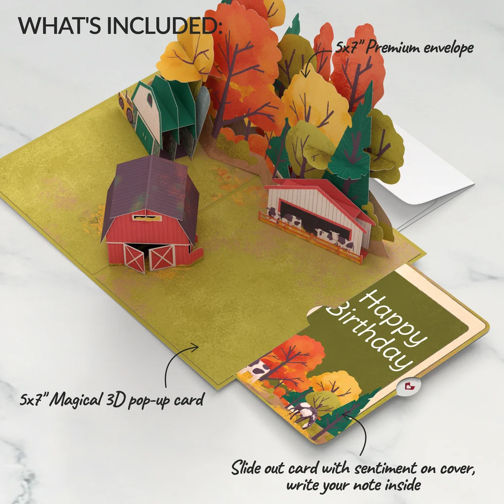 Lovepop Fall Rustic Farm Birthday Pop-Up Card and Sentiment Set - Image 2