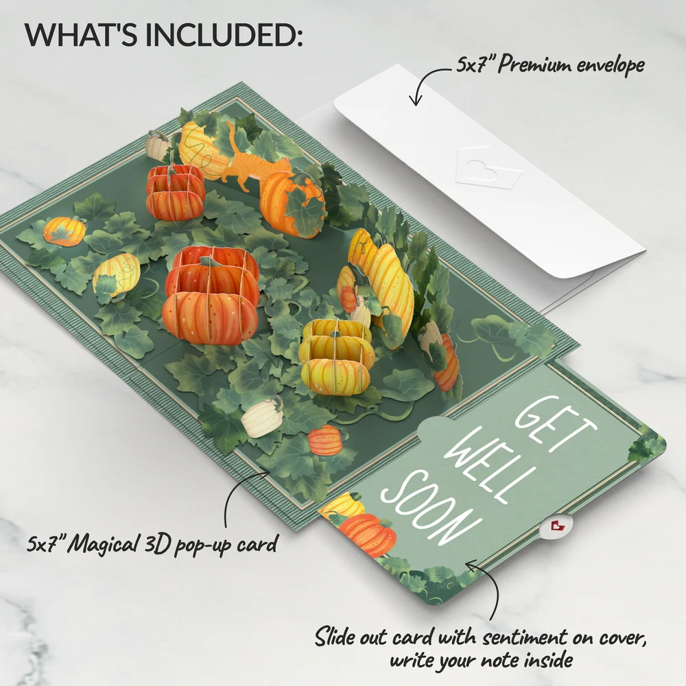 Lovepop Happy Fall Pumpkin Patch Get Well Pop-Up Card and Sentiment Set - Image 2
