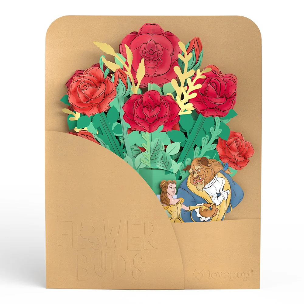 Lovepop Disney’s Beauty and the Beast Suncatcher Card & Flower Buds Bouquet Bundle - Image 9