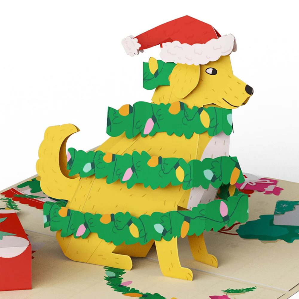 Lovepop Feliz Naughty Dog Christmas Pop-Up Card and Sentiment Set for Daughter Cream - Image 3
