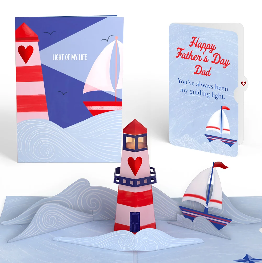 Lovepop Light of My Life Father's Day Light-Up Pop-Up Card and Sailing Boat Guiding Light Sentiment Set for Dad