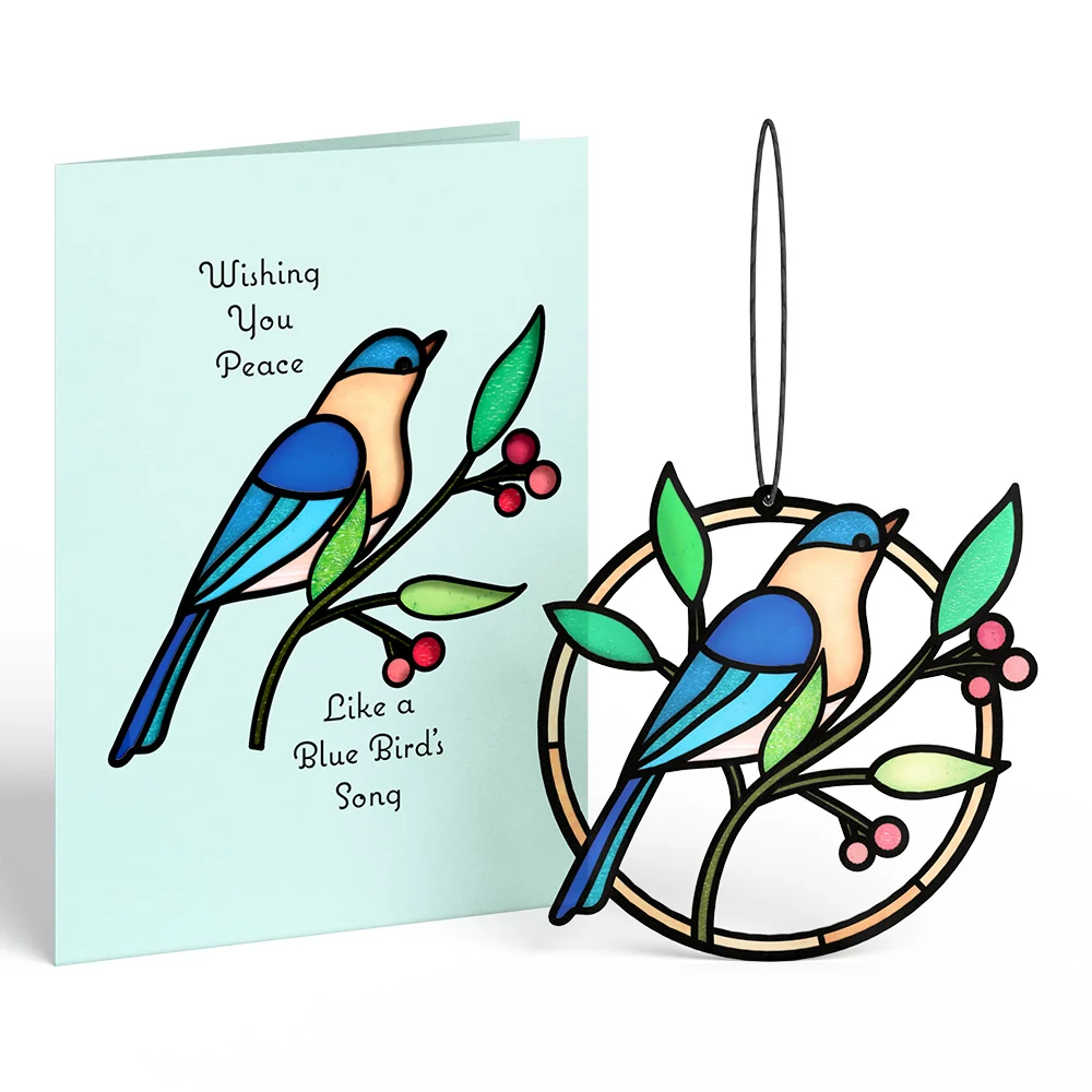Lovepop Wishing You Peace Bluebird Suncatcher Card - Image 2