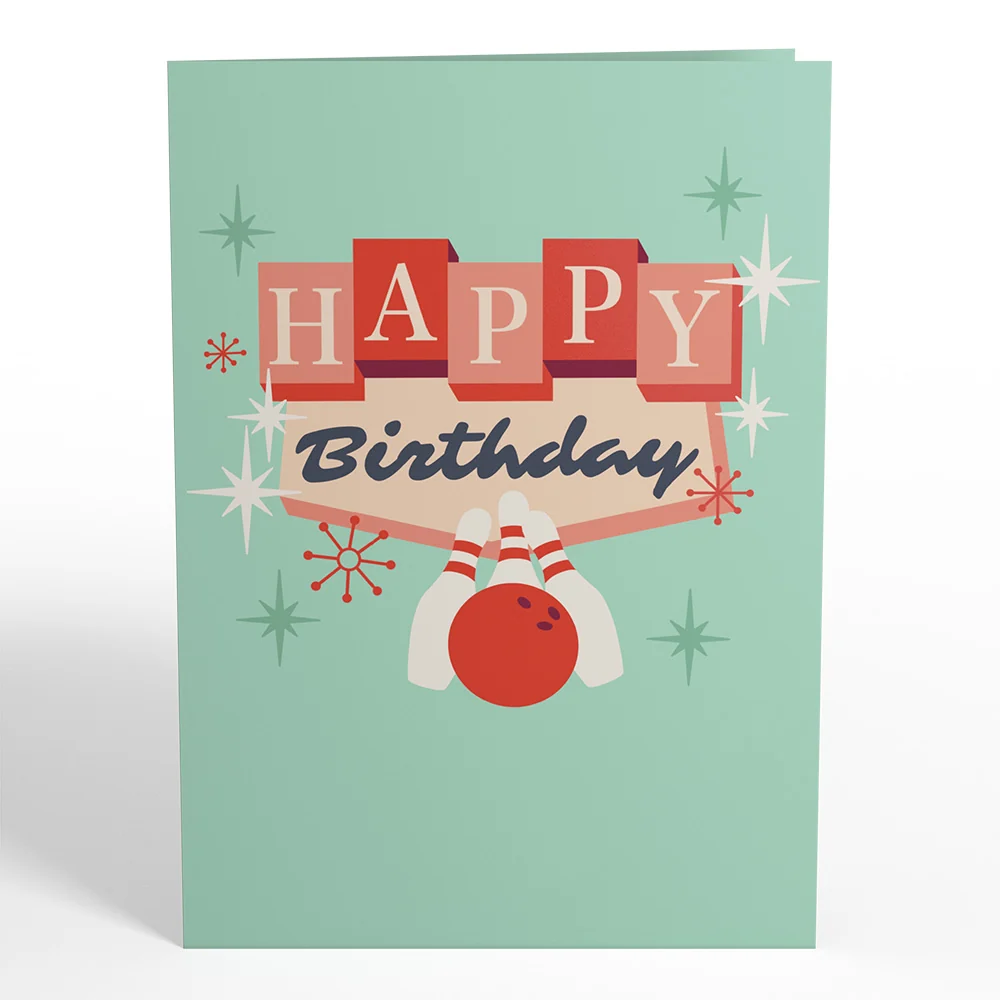 Lovepop Retro Bowling Birthday Pop-Up Card - Image 5