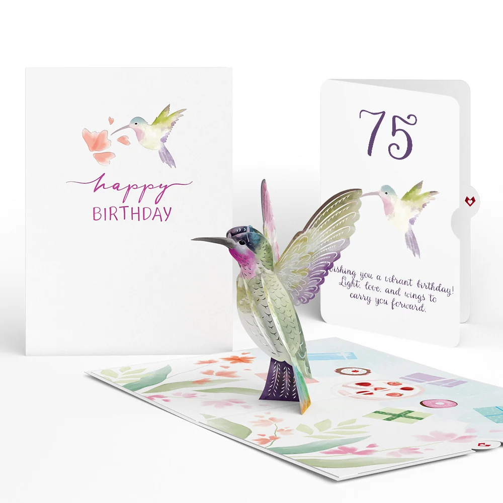 Lovepop Hummingbird 75th Birthday Pop-Up Card and Sentiment Set
