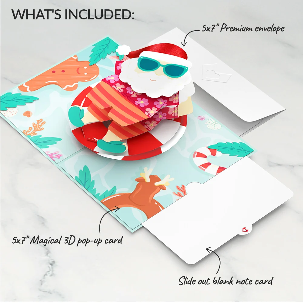 Lovepop Warm Wishes Seaside Santa Pop-Up Card - Image 6
