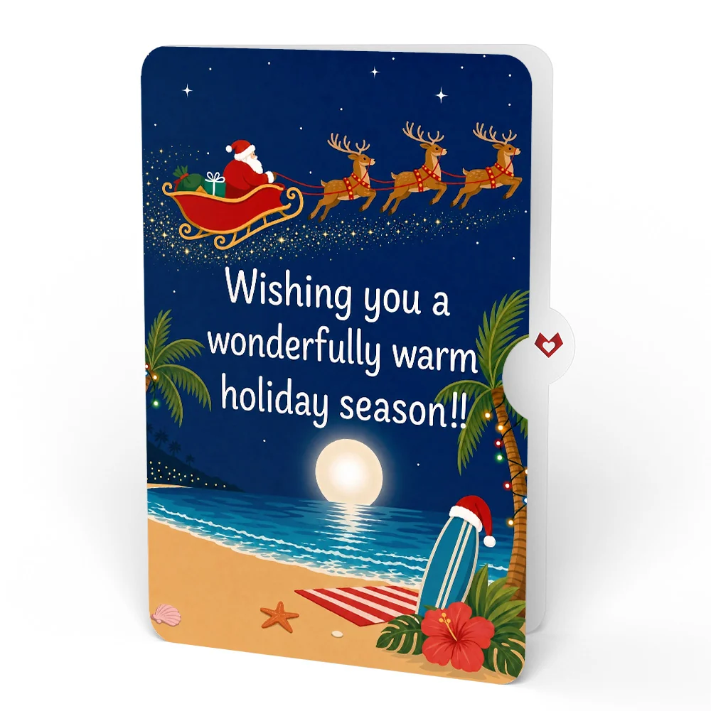 Lovepop Christmas Sleigh Ride Loooooong Card (Expands to 2 feet) and Warm Beach Santa Sentiment Set - Image 4