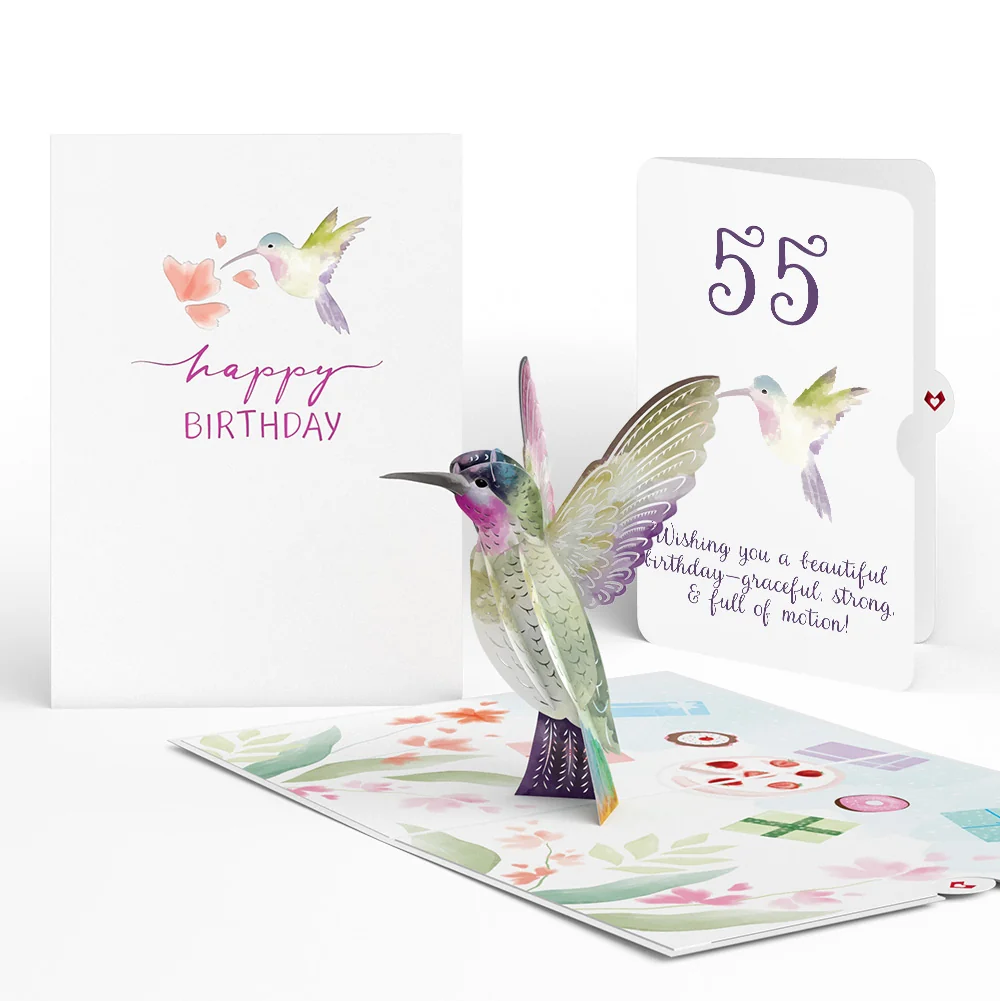 Lovepop Hummingbird 55th Birthday Pop-Up Card and Sentiment Set