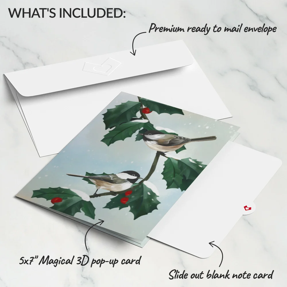 Lovepop Winter Chickadees Pop-Up Card - Image 5