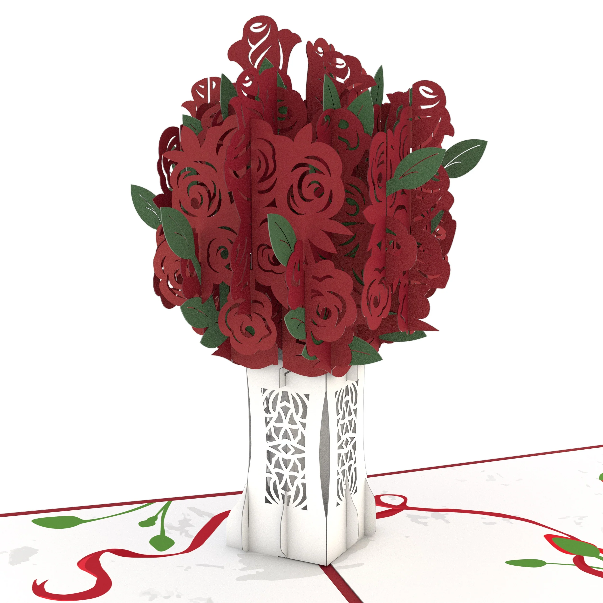 Lovepop Red Rose Arrangement Pop-Up Card Vase - Image 2