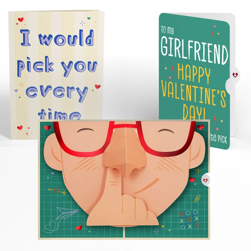 Lovepop Pick You Every Time Valentine Pop-Up Card and Sentiment Set for Girlfriend Glass