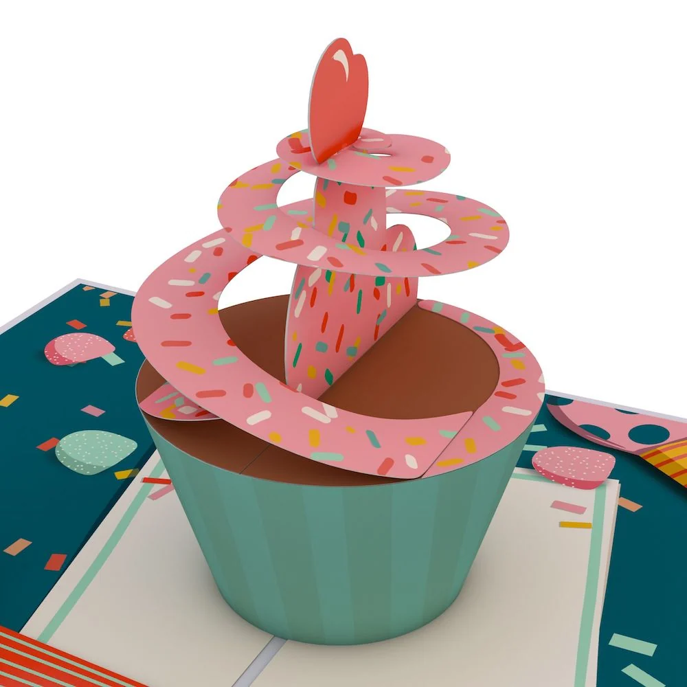 Lovepop 80th Birthday Cupcake Pop-Up Card and Sentiment Set Candle - Image 3