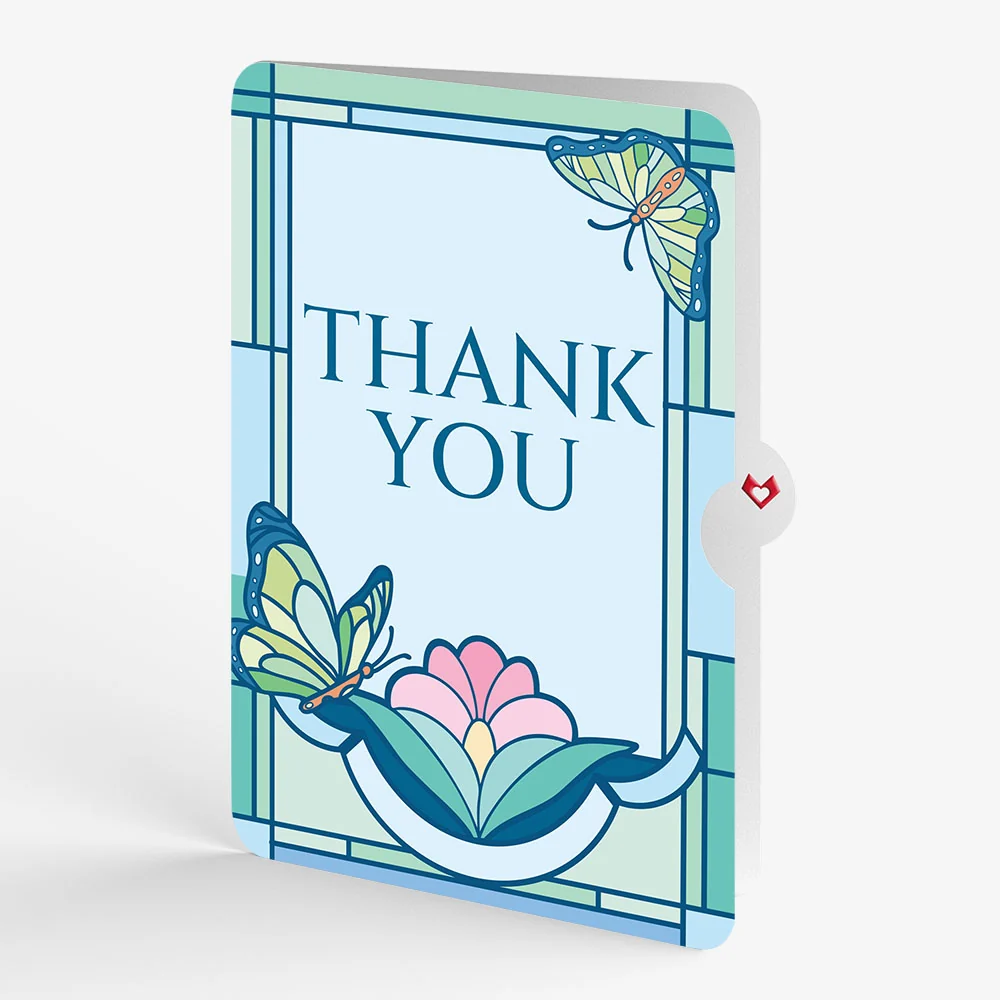 Lovepop Stained Glass Butterfly Thank You Light-Up Pop-Up Card and Sentiment Set - Image 4