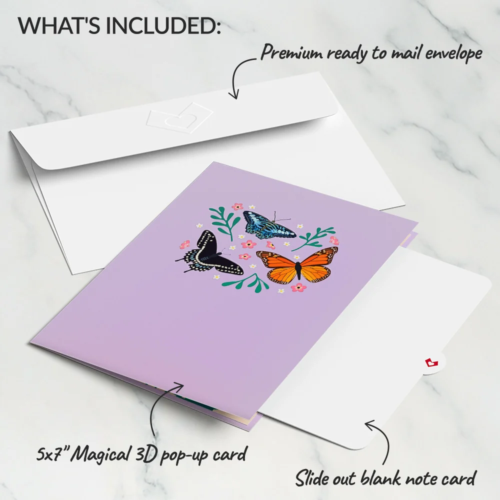 Lovepop Garden Butterflies Pop-Up Card Cream - Image 5