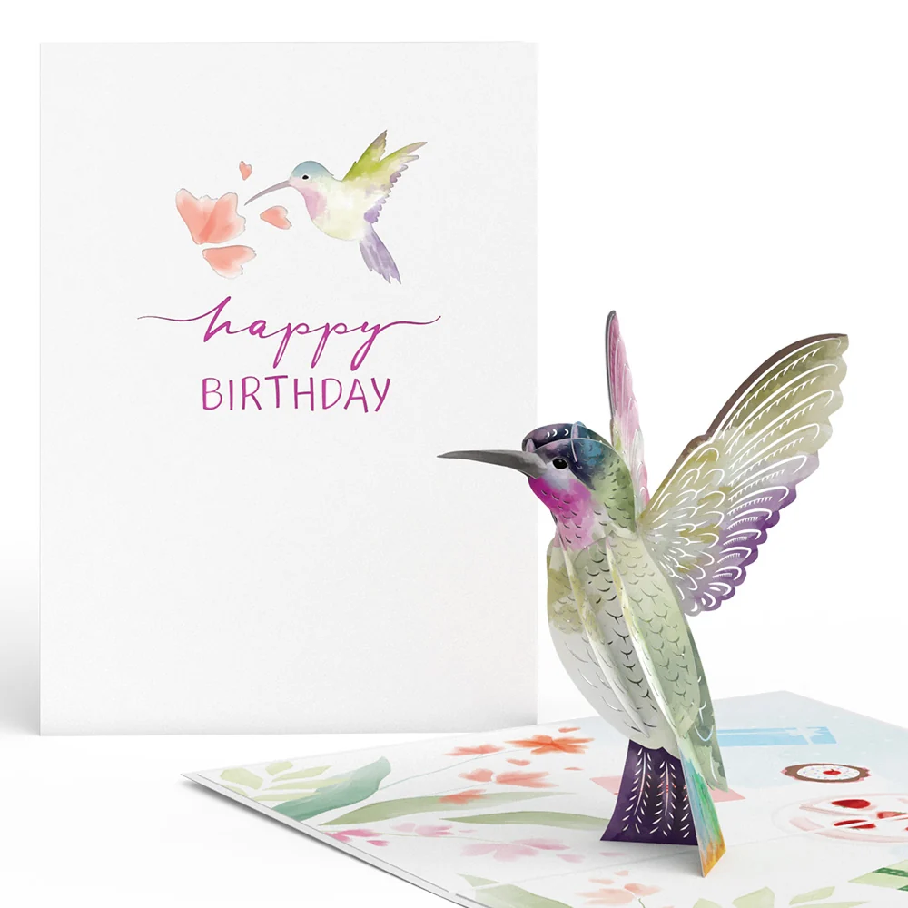 Lovepop Birthday Hummingbird Pop-Up Card & Suncatcher Bouquet Bundle - Image 2