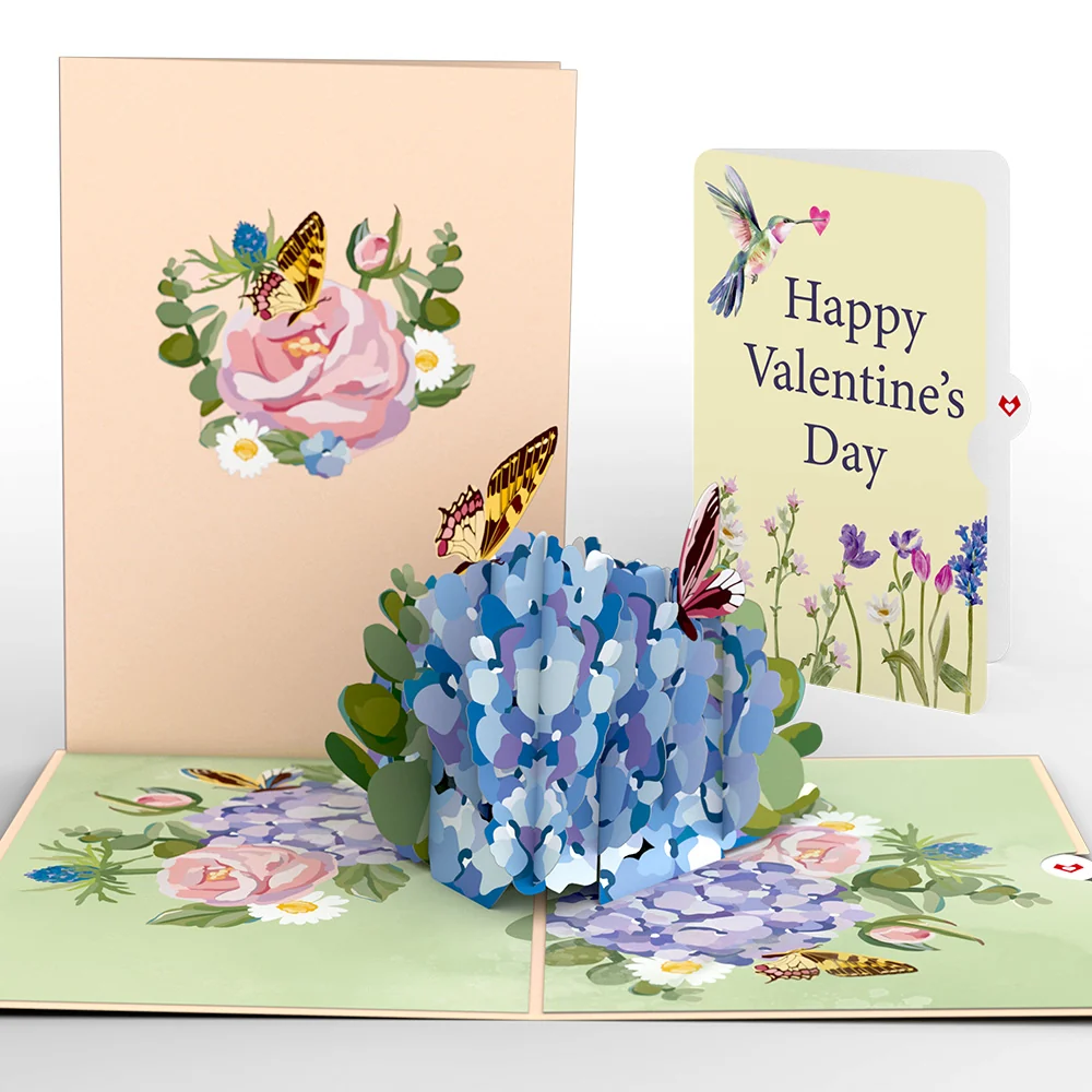 Lovepop Hydrangea Butterflies Valentine Pop-Up Card and Sentiment Set