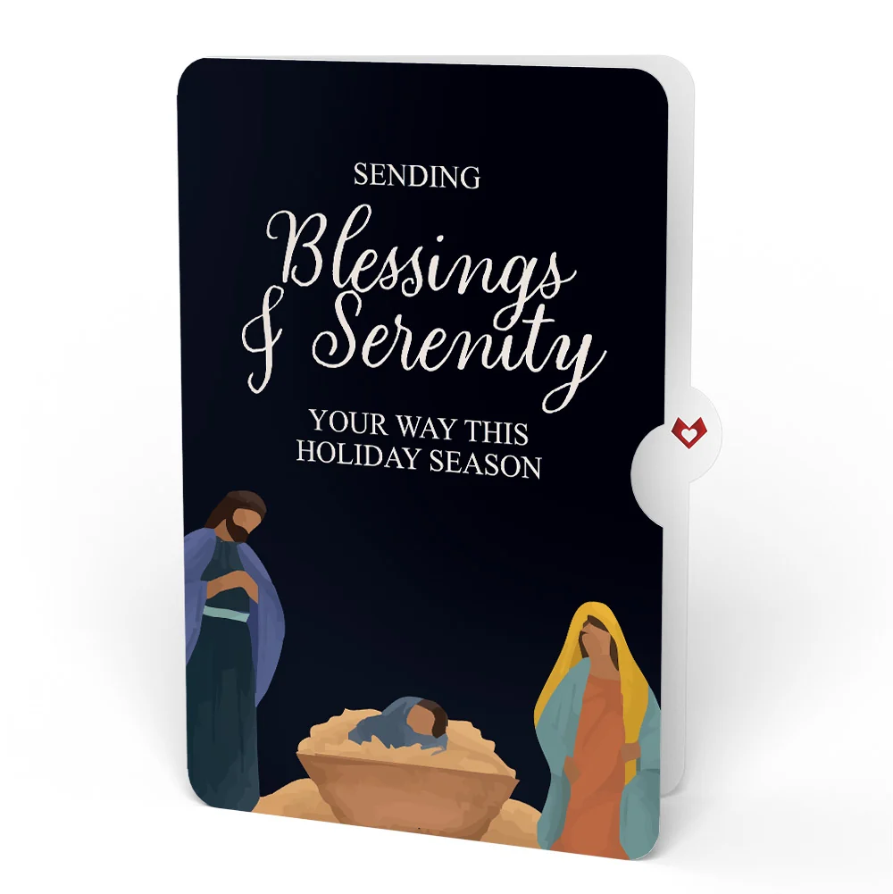 Lovepop A Child is Born Nativity Christmas Light-Up Pop-Up Card and Blessings & Serenity Sentiment Set Cream - Image 4