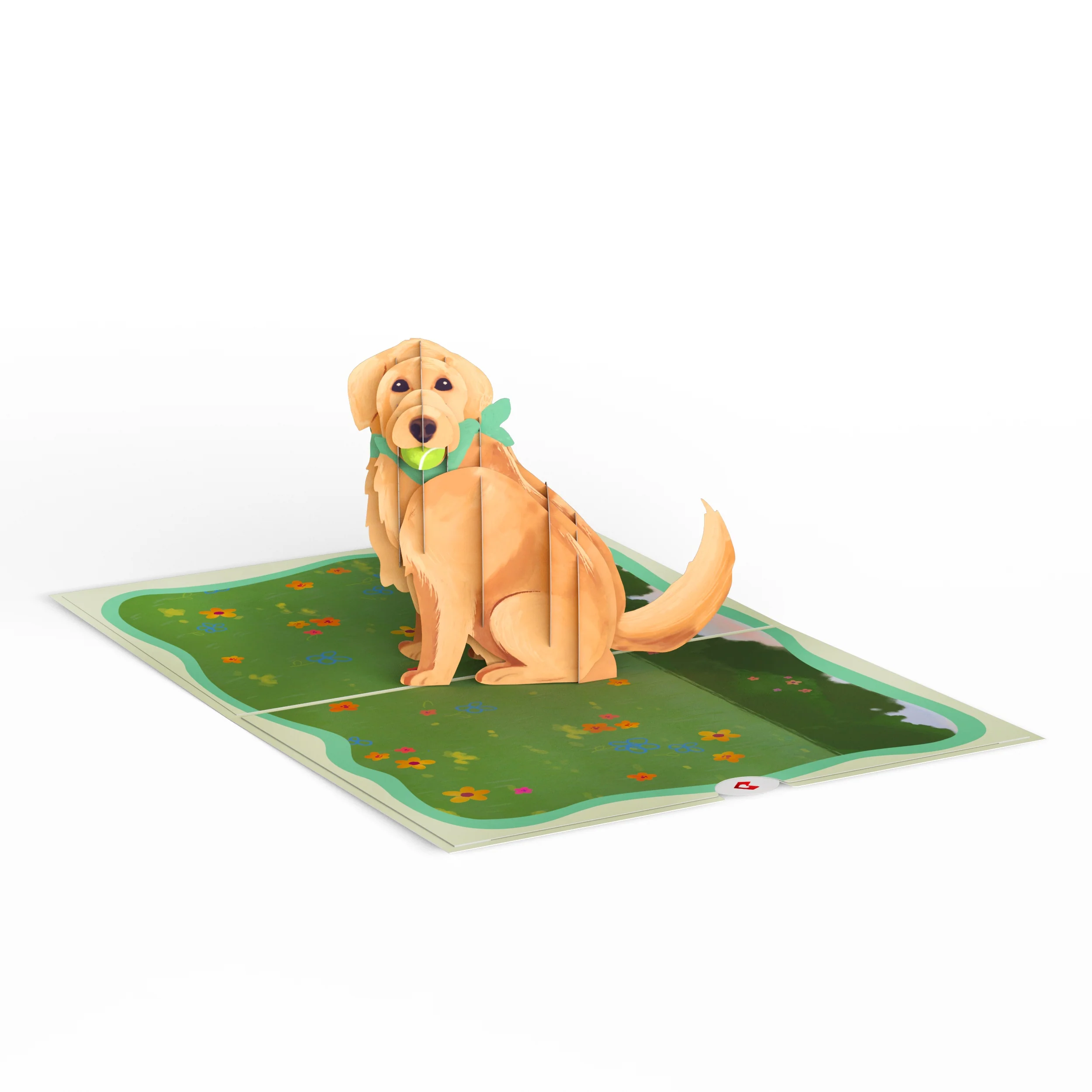 Lovepop Playful Golden Retriever Father's Day Pop-Up Card and Sentiment Set for Dad Cream - Image 3