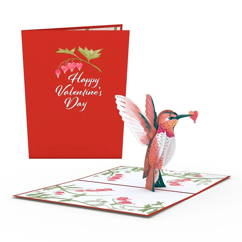 Lovepop Red Rose Valentine’s Day Hummingbird Bundle Vase - Image 2