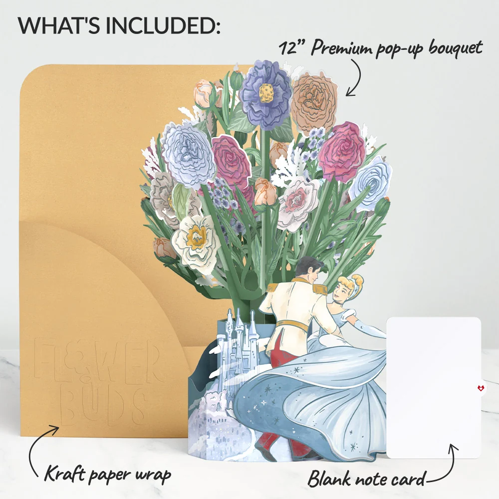 Lovepop Disney's Cinderella & Prince Charming Flower Buds Bouquet - Image 6