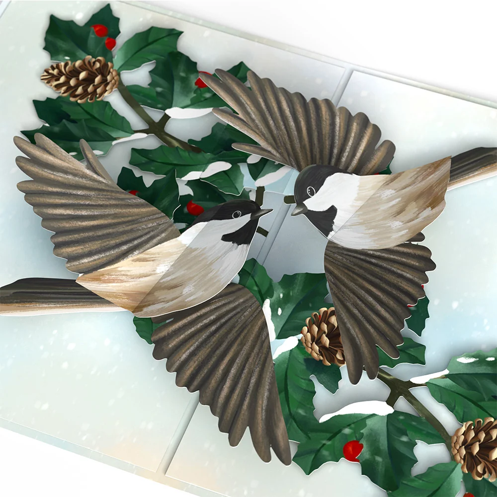 Lovepop Winter Chickadees Pop-Up Card and Sentiment Set for Friend - Image 3