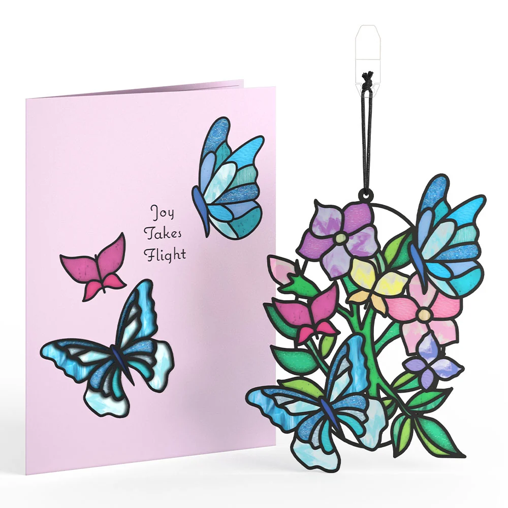 Lovepop Joy Takes Flight Butterfly Suncatcher Card & Bouquet Bundle - Image 2