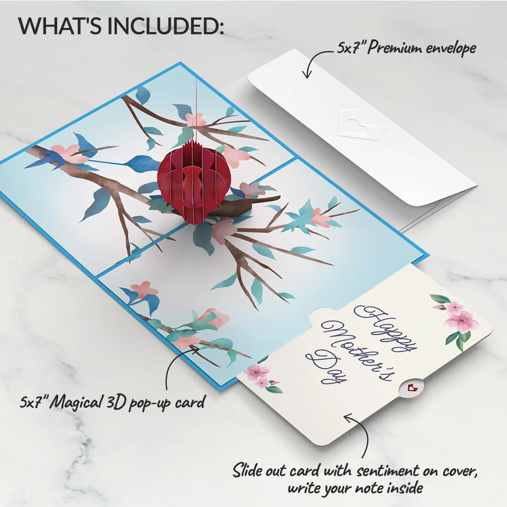 Lovepop Love Cardinal Mother's Day Pop-Up Card and Sentiment Set - Image 2