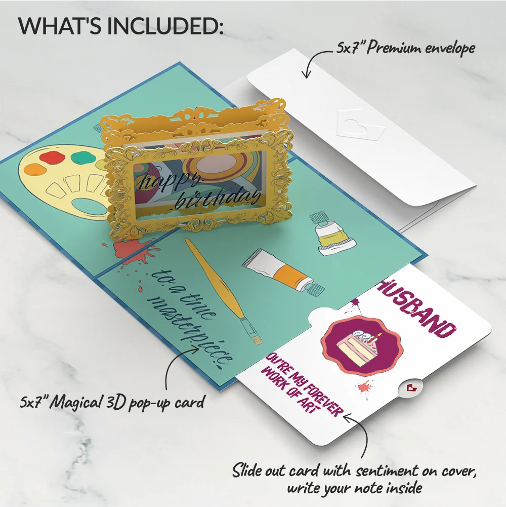 Lovepop Happy Birthday to a True Masterpiece Pop-Up Card and Sentiment Set for Husband - Image 2