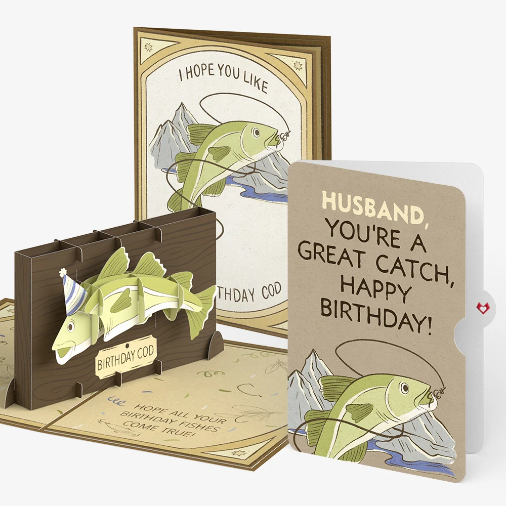Lovepop Birthday Cod Pop-Up Card and Sentiment Set for Husband