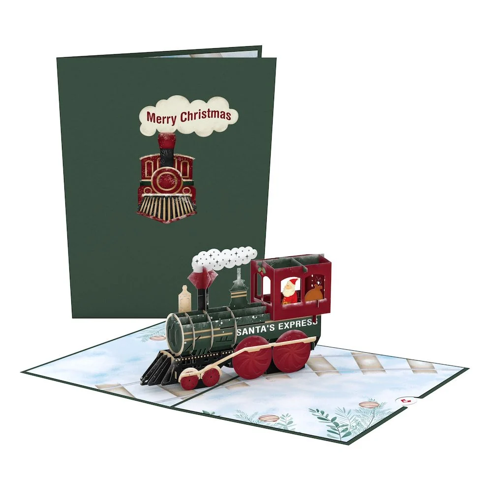 Lovepop Santa Christmas Train Pop-Up Card
