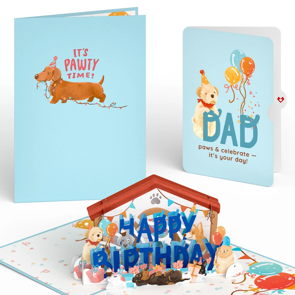 Lovepop Happy Birthday Dogs Pop-Up Card and Sentiment Set for Dad