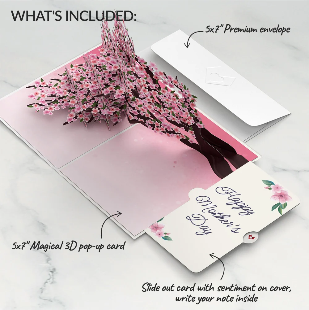 Lovepop Cherry Blossom Branches in Bloom Mother's Day Pop-Up Card and Sentiment Set - Image 2