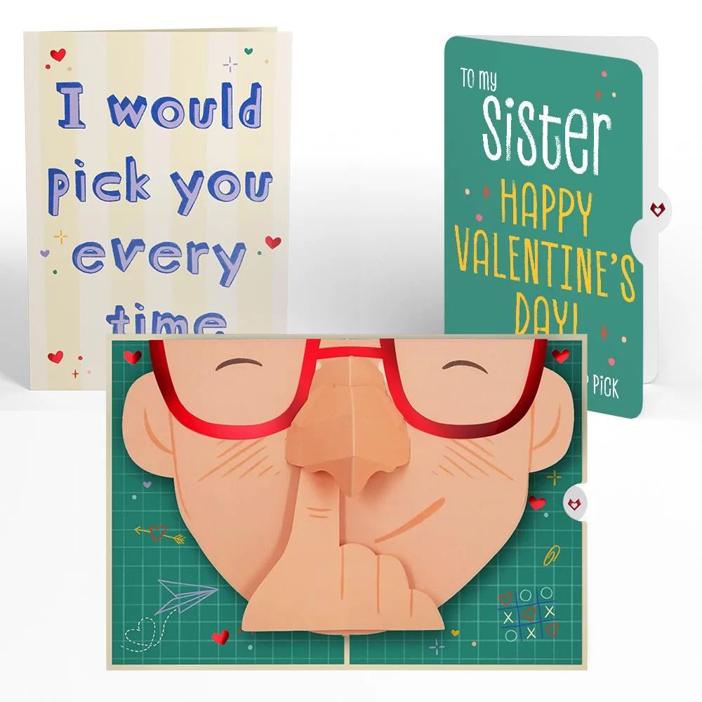 Lovepop Pick You Every Time Valentine Pop-Up Card and Sentiment Set for Sister Glass