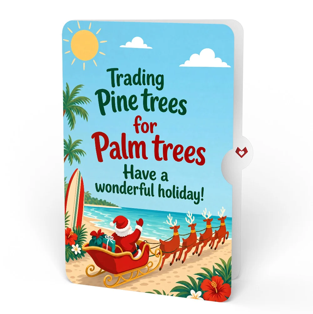Lovepop Christmas Sleigh Ride Loooooong Card (Expands to 2 feet) and Beach Santa Sentiment Set - Image 4