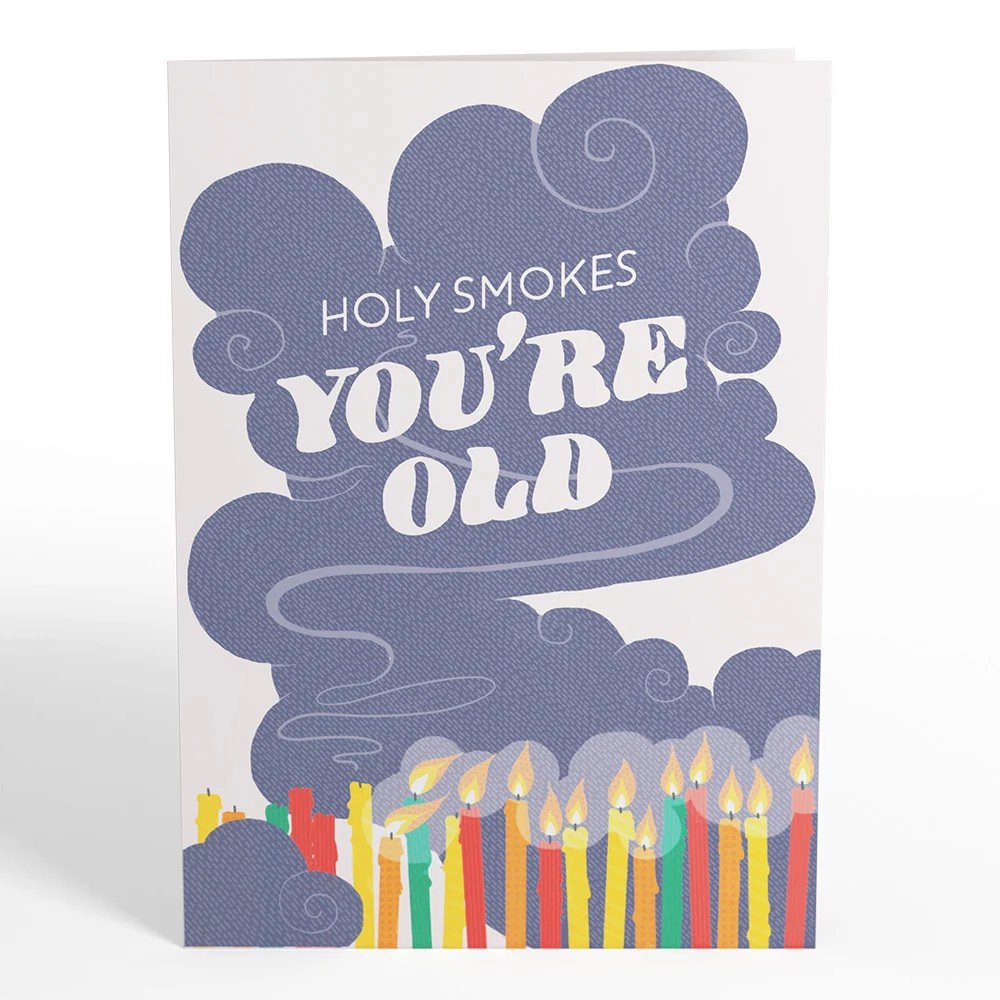 Lovepop Holy Smokes You're Old Birthday Pop-Up Card Candle - Image 5