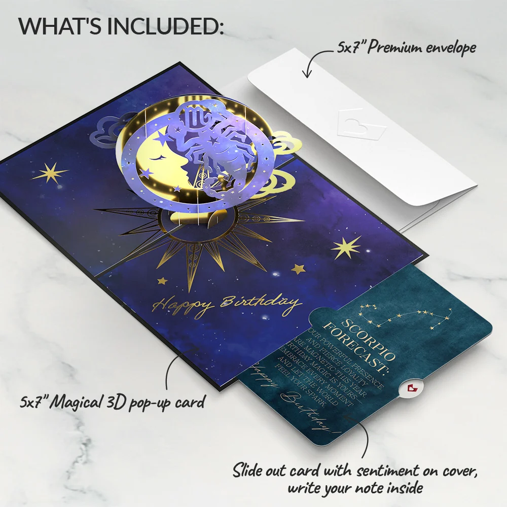 Lovepop Scorpio Zodiac Birthday Pop-Up Card and Sentiment Set - Image 2