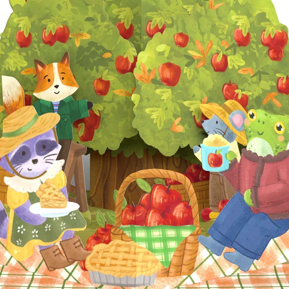 Lovepop Woodland Animals Autumn Greetings Thank You Pop-Up Card and Sentiment Set Basket - Image 3