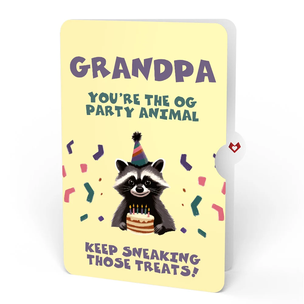 Lovepop Go Feral Raccoon Birthday Pop-Up Card and Sentiment Set for Grandfather Candle - Image 4