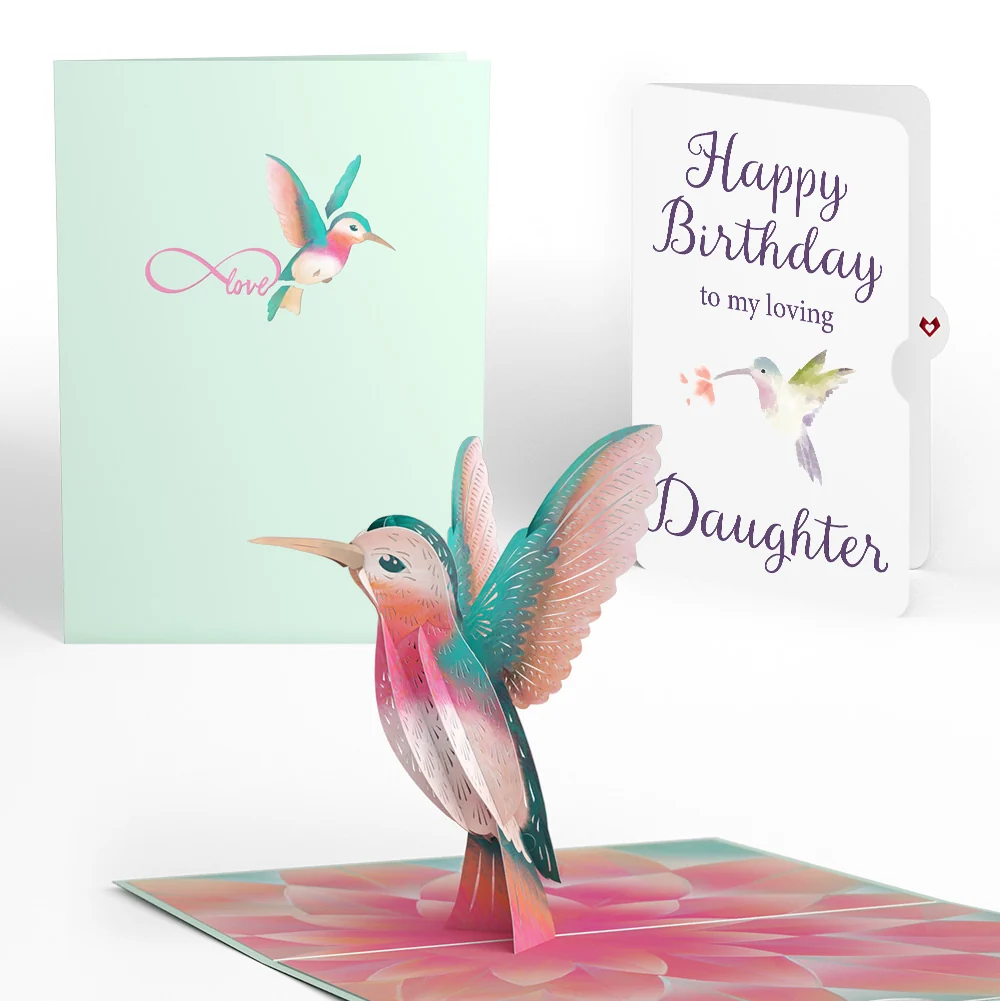 Lovepop Lovely Hummingbird Birthday Pop-Up Card and Sentiment Set for Daughter