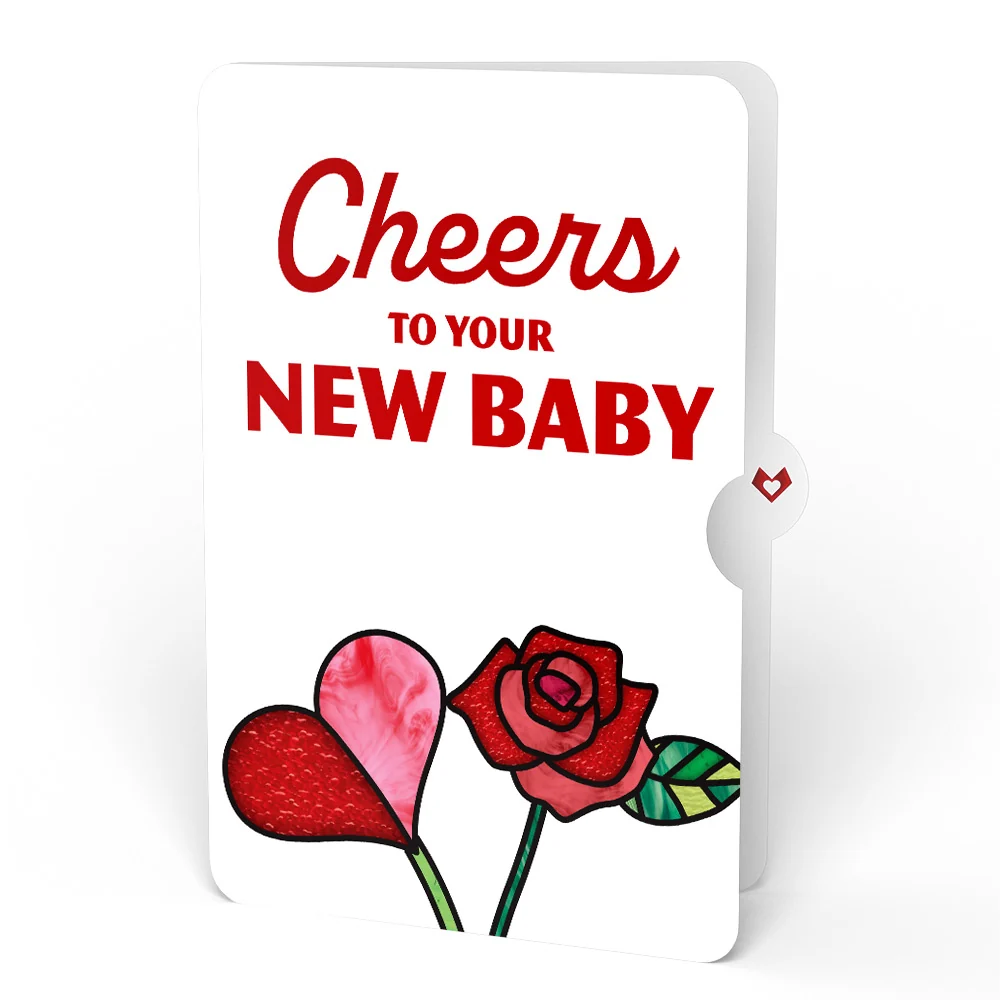 Lovepop Radiant Rose New Baby Suncatcher Bouquet and Sentiment Set for Parent Glass - Image 4