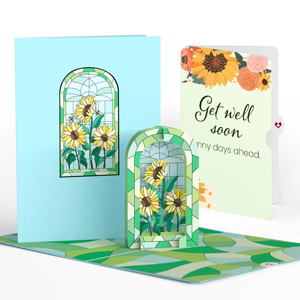 Lovepop Stained Glass Sunflowers Get Well Soon Pop-Up Card and Sentiment Set
