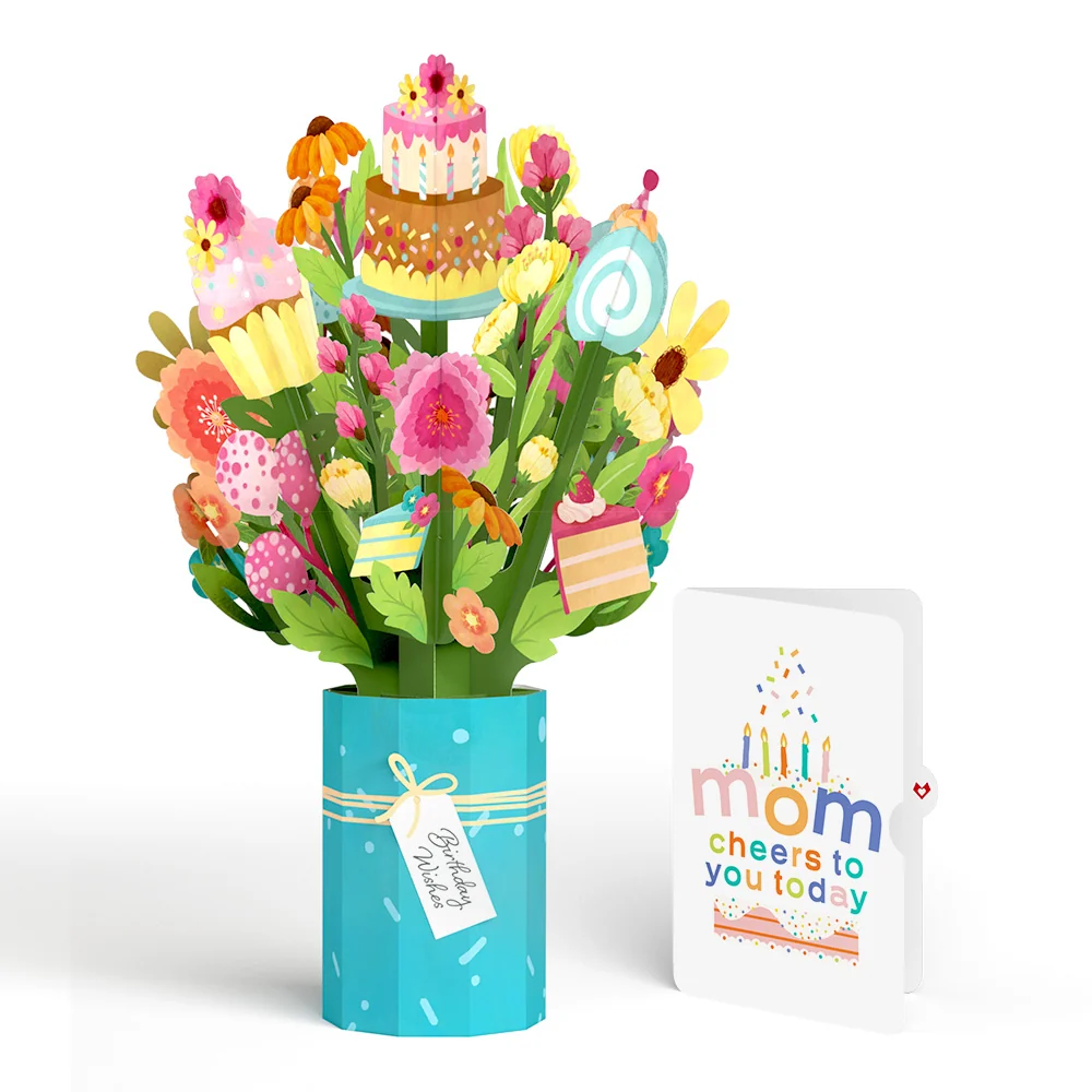 Lovepop Sweet Birthday Wishes Bouquet and Sentiment Set for Mom Vase