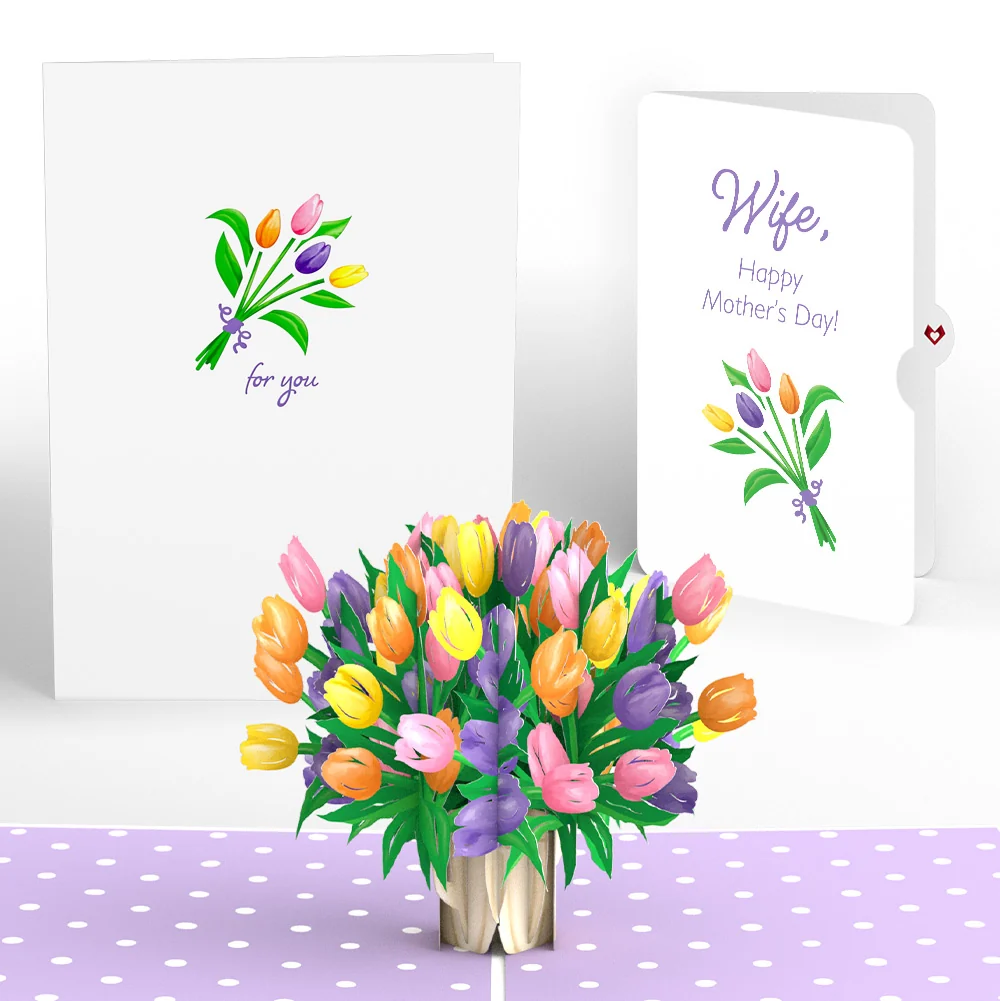 Lovepop Tulips Mother’s Day Pop-Up Card and Sentiment Set for Wife Vase