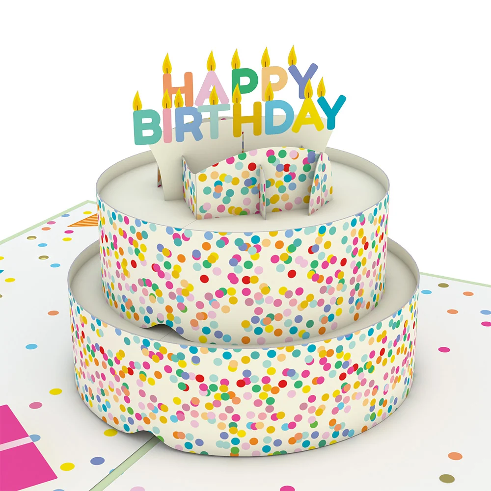 Lovepop Sprinkles Birthday Cake Pop-Up Card and Starry Pennant Sentiment Set for Daughter Candle - Image 3