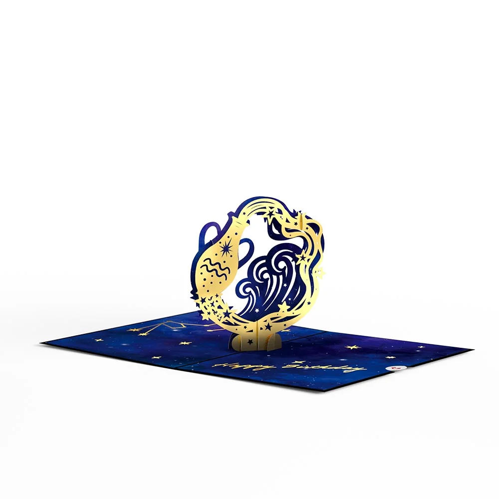 Lovepop Aquarius Zodiac Birthday Pop-Up Card - Image 3