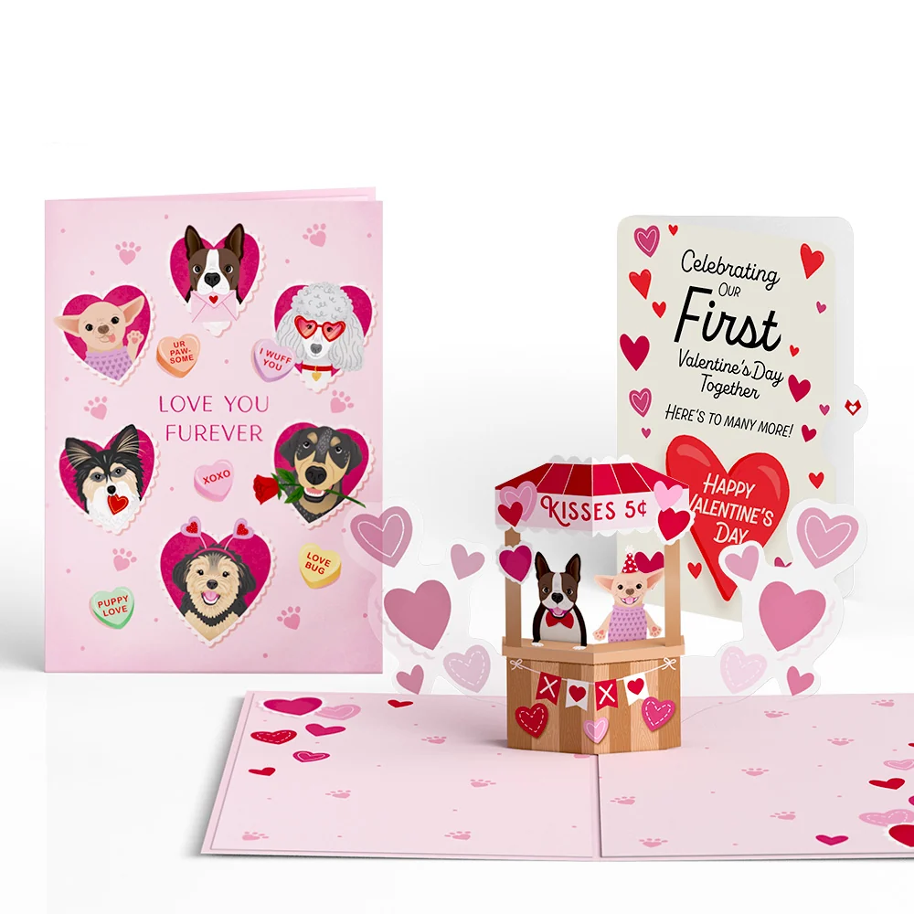 Lovepop Love You Furever Dog Kisses Our First Valentine Together Pop-Up Card and Sentiment Set