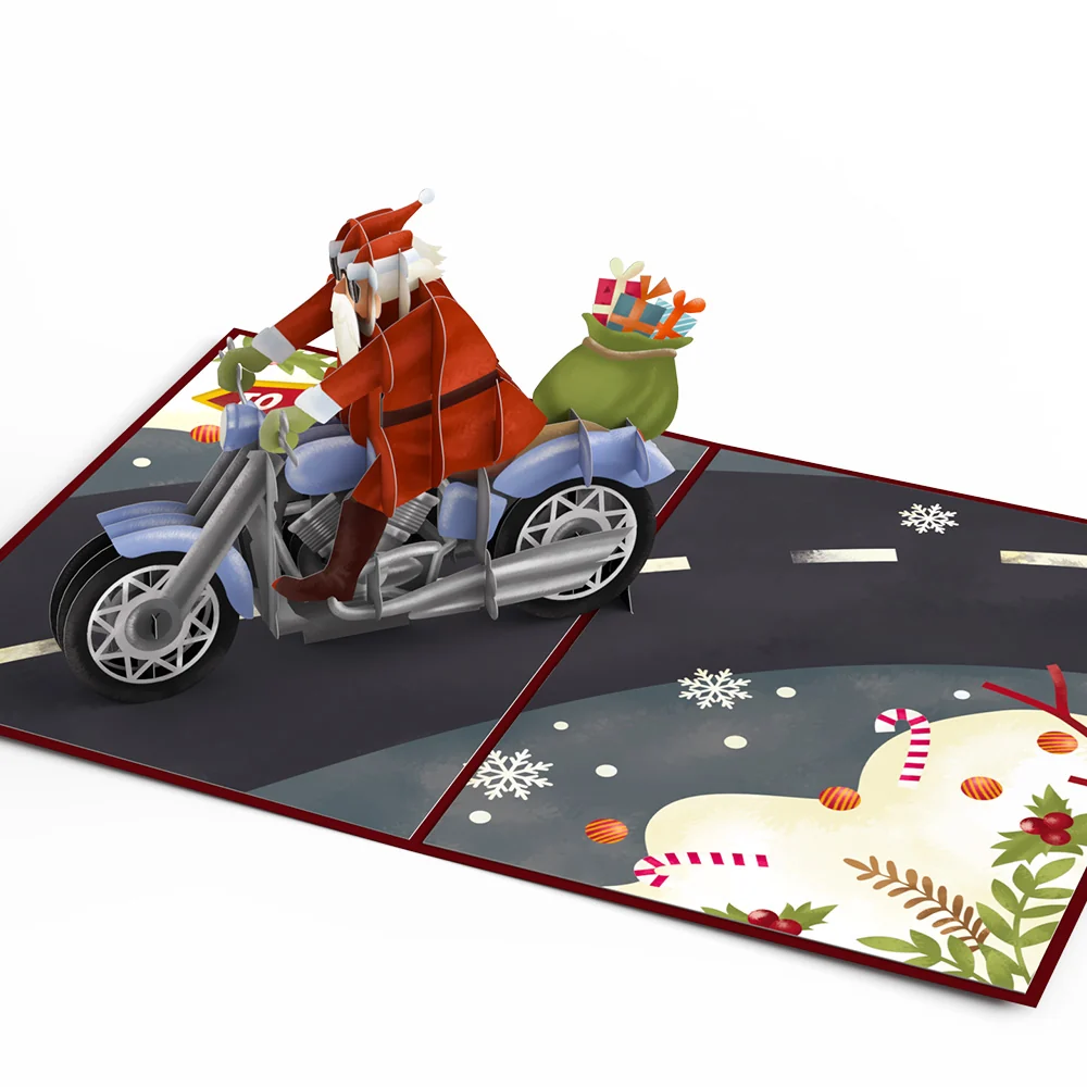 Lovepop Santa Motorcycle Pop-Up Card - Image 3