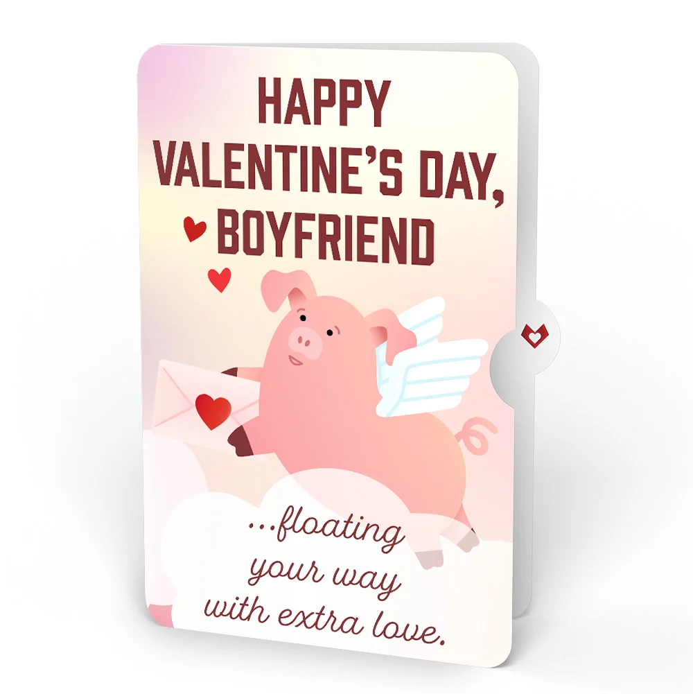 Lovepop Hogs and Kisses Valentine Music and Light Pop-Up Card and Sentiment Set for Boyfriend Cream - Image 4