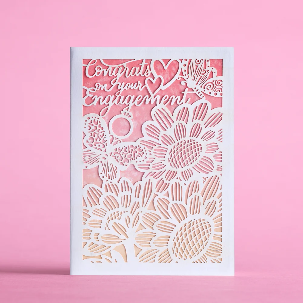 Lovepop Engagement Congrats Butterfly Floral: Lovepop Moments Card