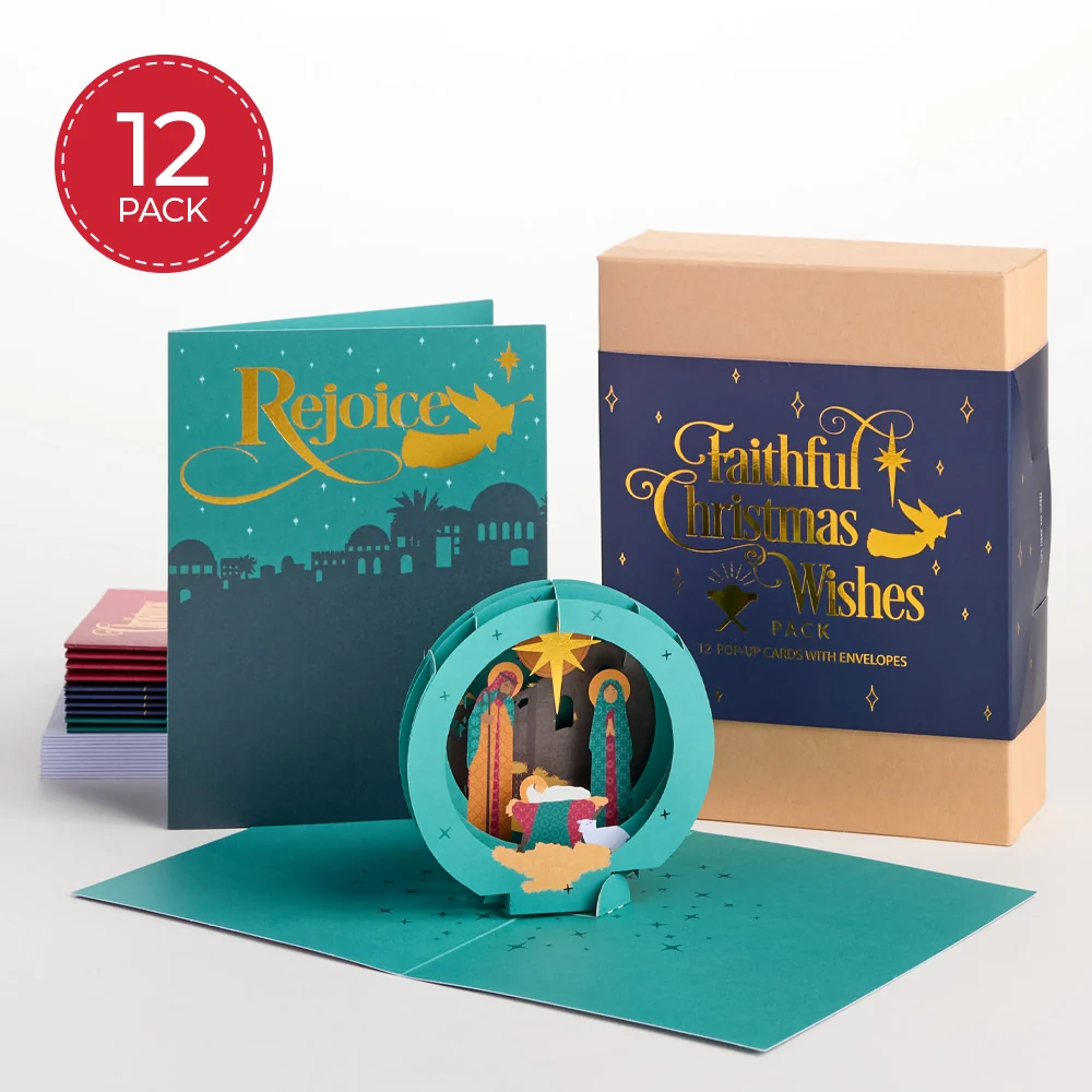 Lovepop Faithful Christmas Wishes Box Set (Assorted 12-Pack): Paperpop Card