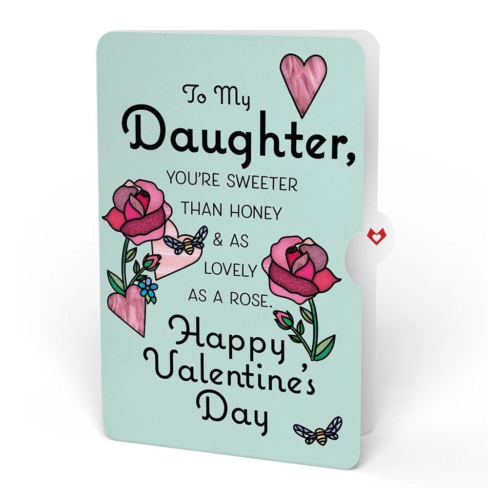 Lovepop Bee Mine Suncatcher Valentine Pop-Up Card and Sentiment Set for Daughter Glass - Image 4